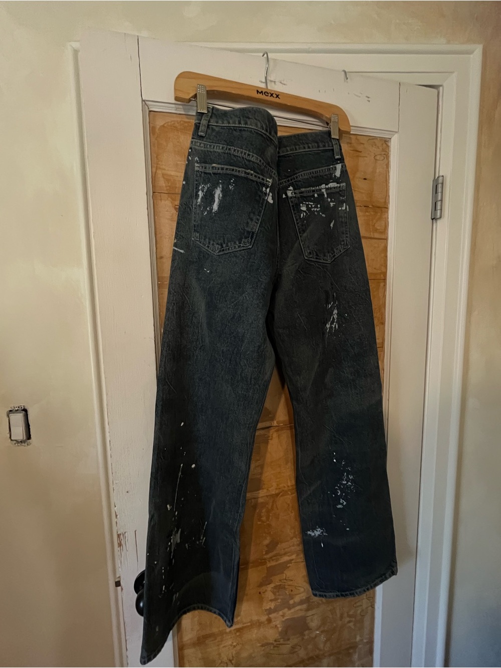 Dark Rinse Paint-Splatter Jeans - Picture 2 of 2